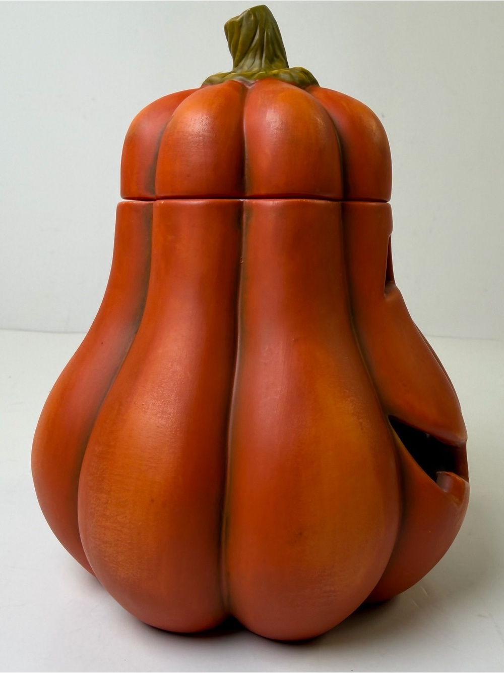 Ceramic Jack O Lantern Pumpkin Tealight Candle Holder Halloween Decor 7” - Picture 5 of 12